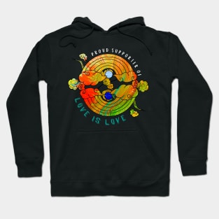 Proud Supporter of Love is Love Rainbows - Neon Gems Hoodie